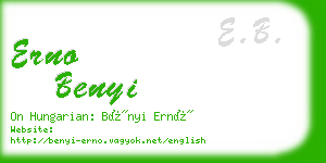 erno benyi business card